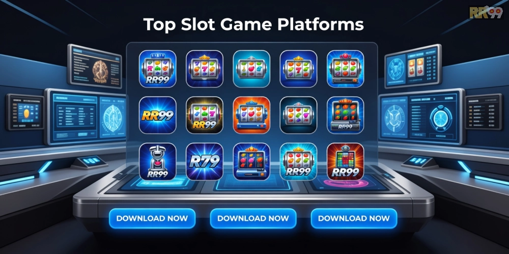 Hình ảnh top 15 nền tảng tải game nổ hũ rr99 với biểu tượng ứng dụng đa dạng