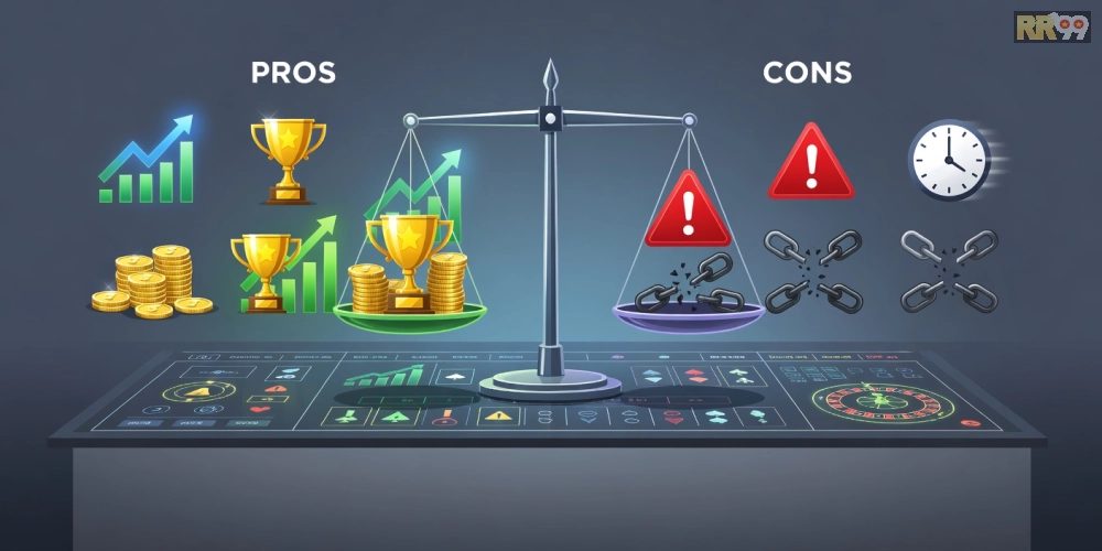 Hình ảnh nổi bật ưu nhược điểm chơi game nổ hũ rr99 qua biểu đồ so sánh trực quan